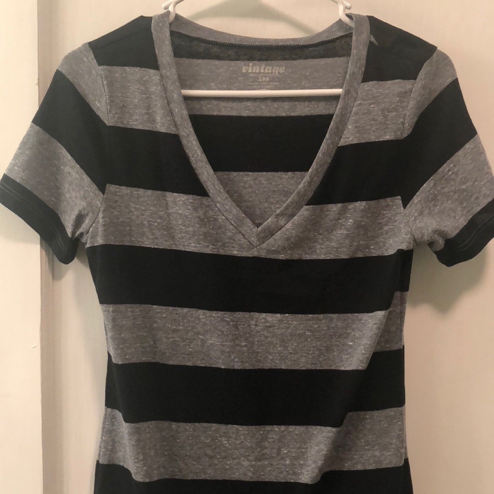 Grey and black v neck